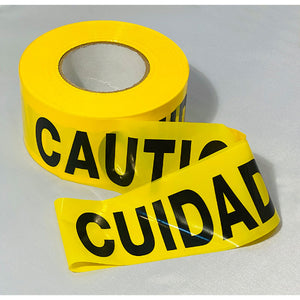 CAUTION CUIDADO Barricade Tape Amarillo y Negro ~ Yellow Black | Merco Tape™ M224SP